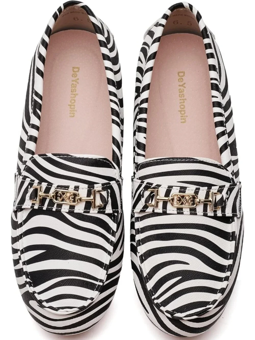 Women's Zebra Comfort Walking Pull On Leisure Slip On Work Loafer Flat Shoes